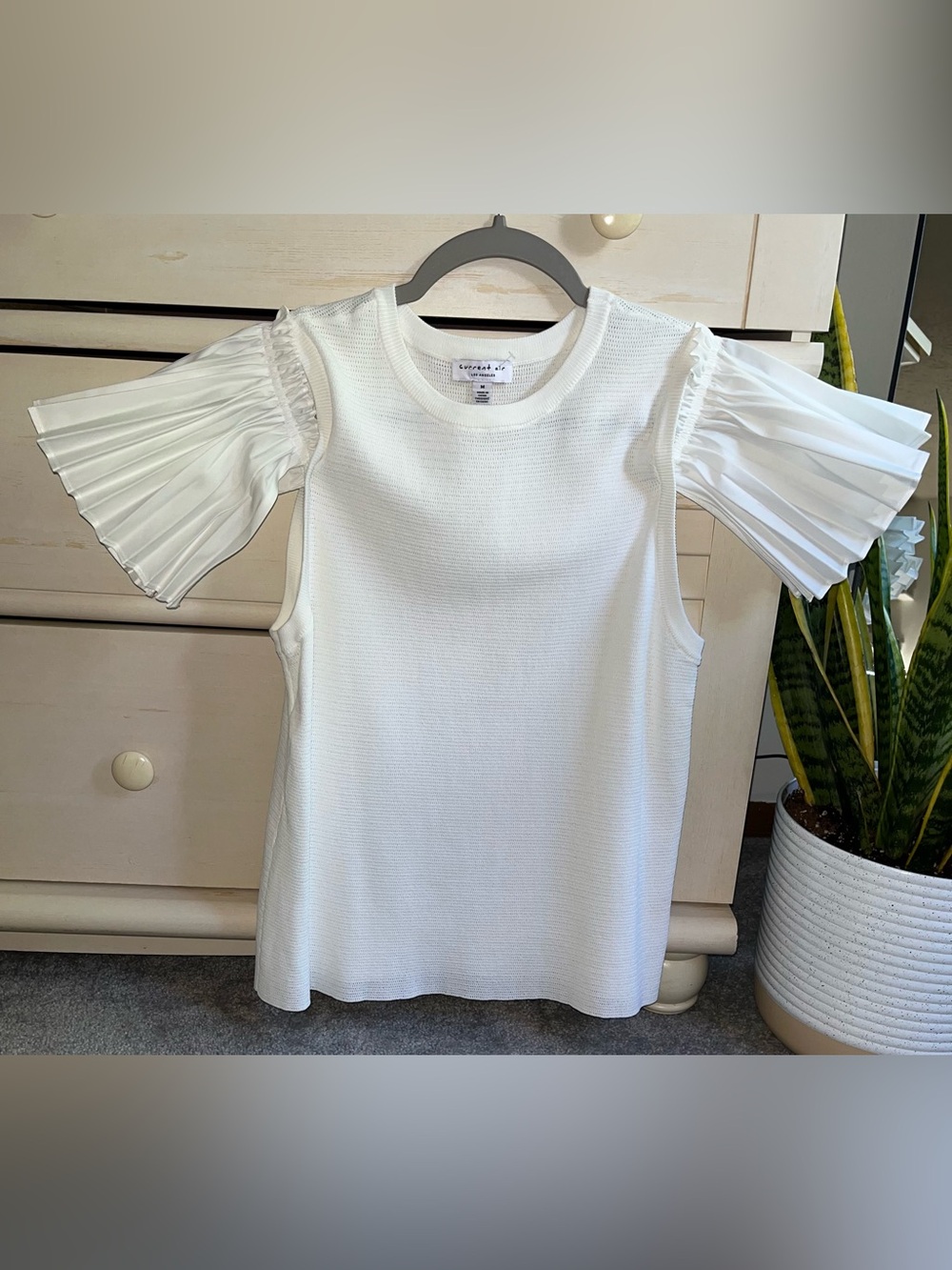 NWOT Anthropologie/Current Air Los Angeles mixed media knit top M